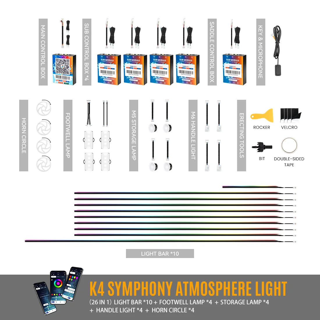 K4 RGB Car Light Kit