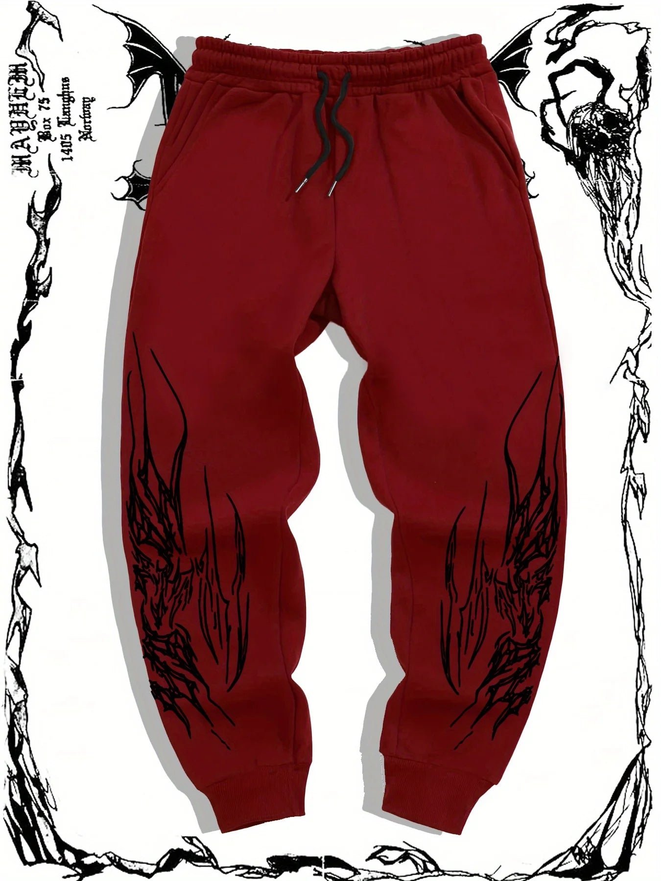 Gothic Print Fleece Joggers