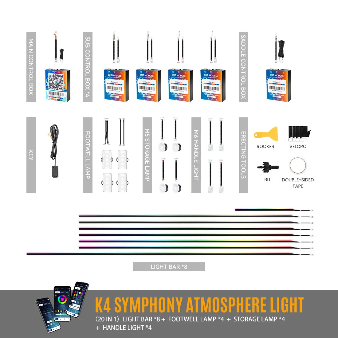 K4 RGB Car Light Kit