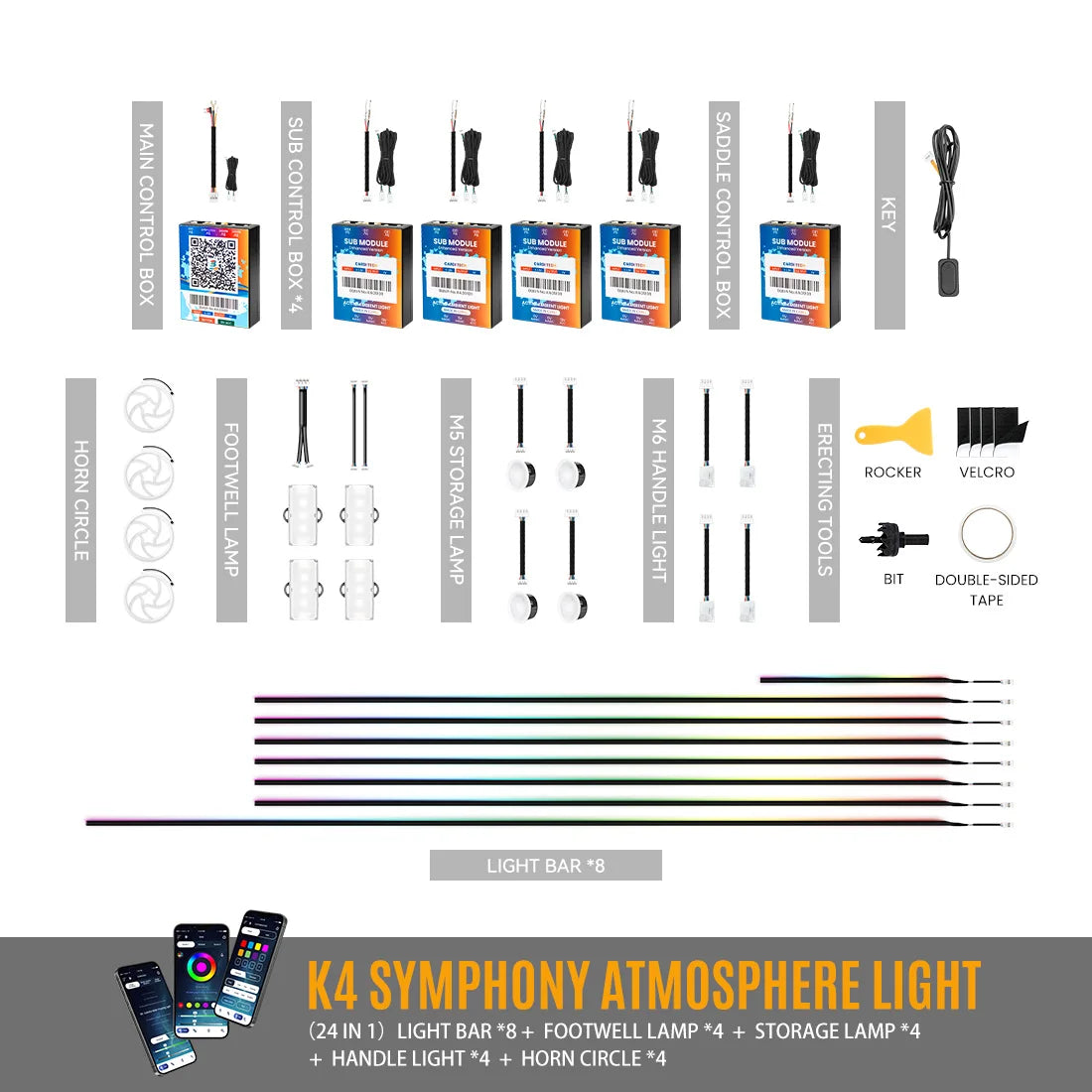 K4 RGB Car Light Kit