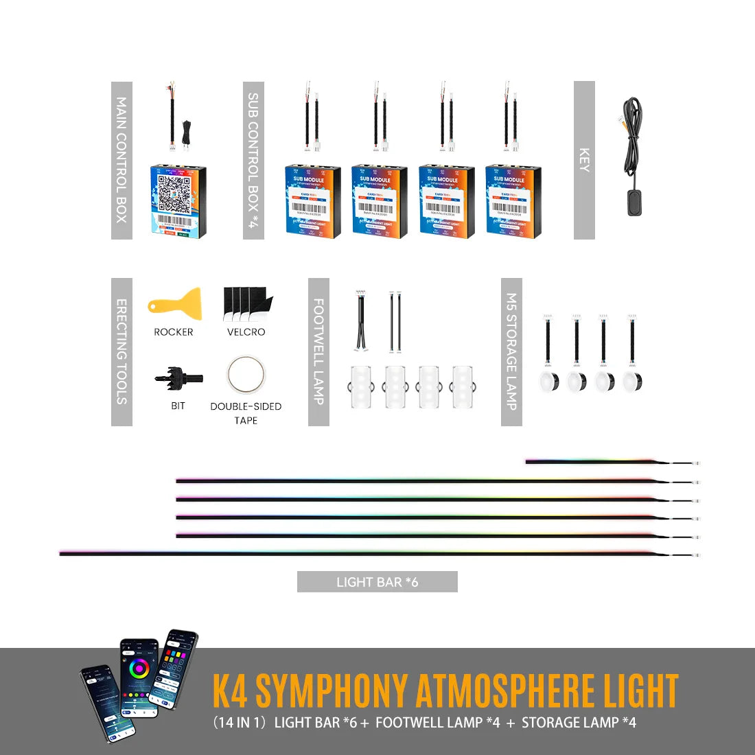 K4 RGB Car Light Kit