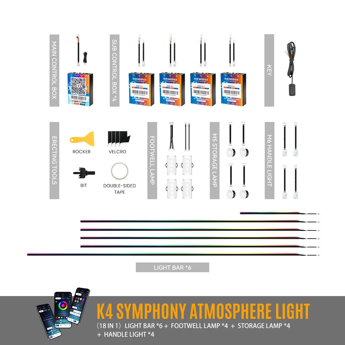 K4 RGB Car Light Kit