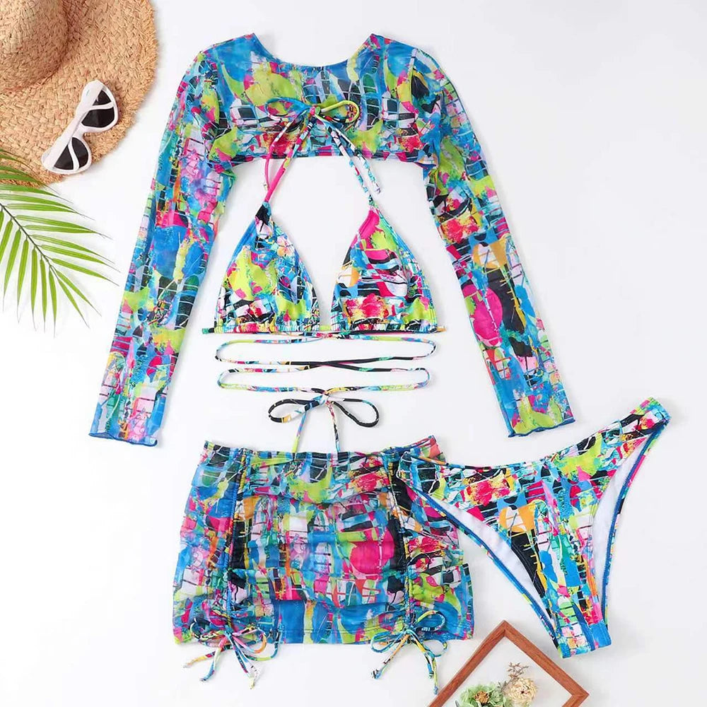 Island Escape 4-teiliges Bikini-Set