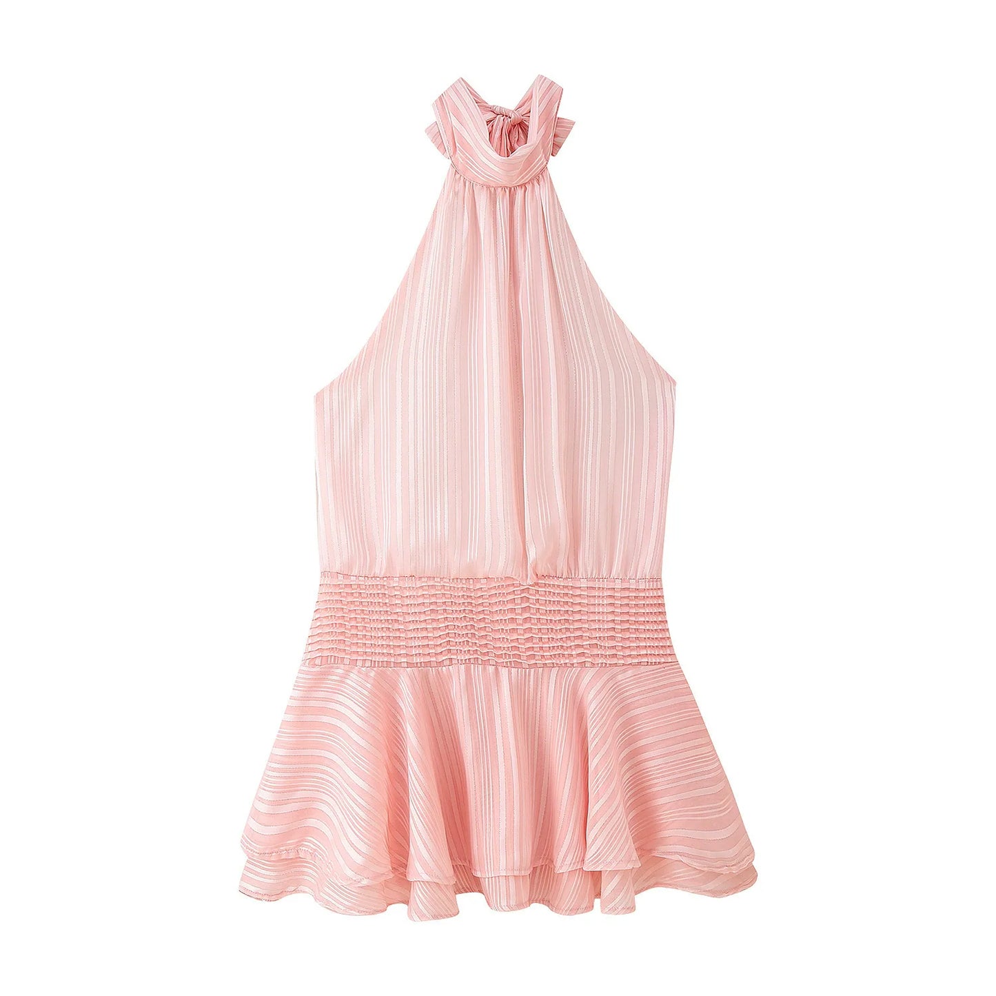 Elegant Woman's Chiffon Halter Mini Dresses