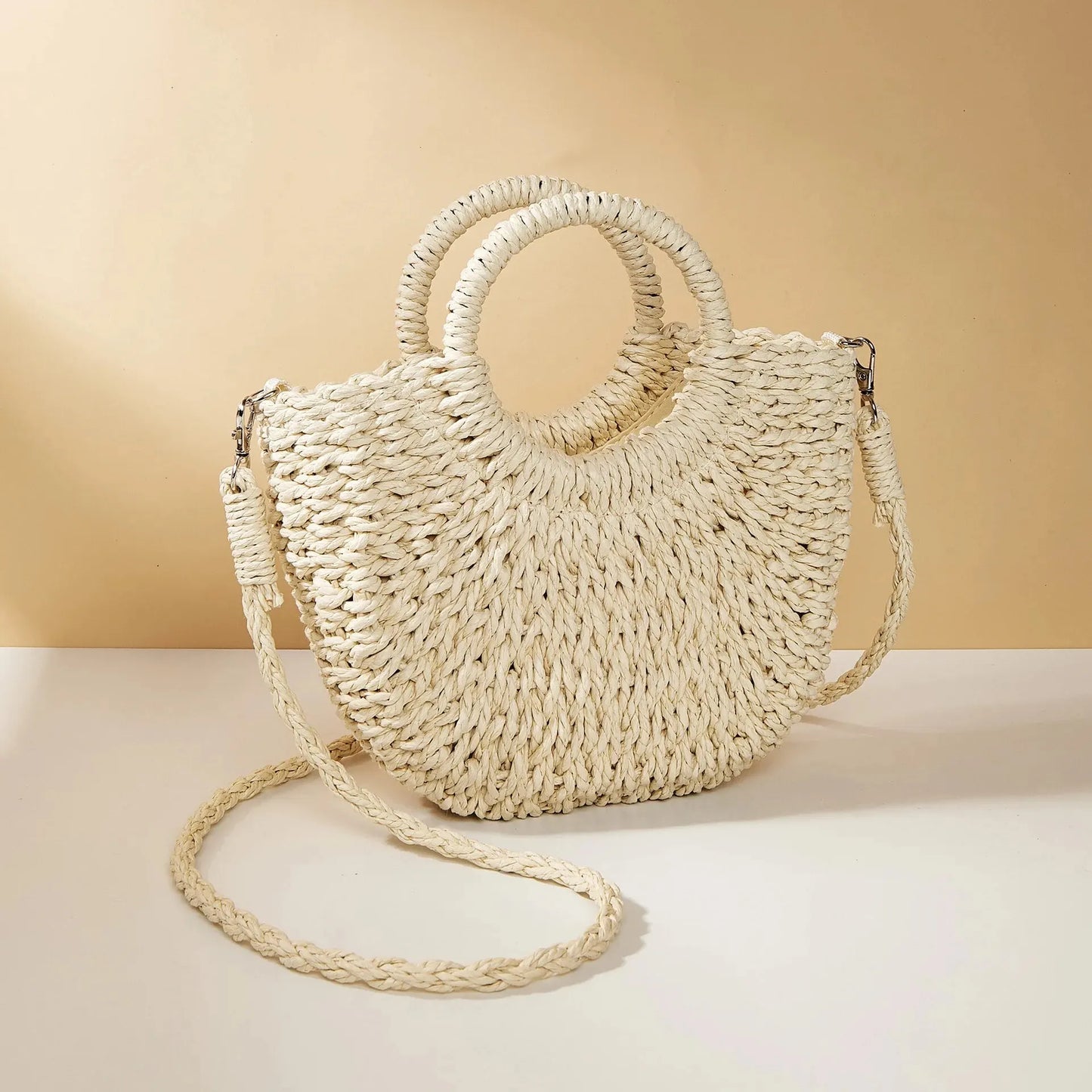 The Riviera Half-Moon Woven Crossbody