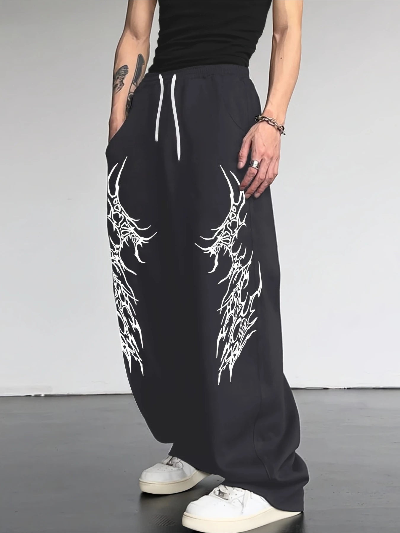 Dark Retro Striped Gothic Pants