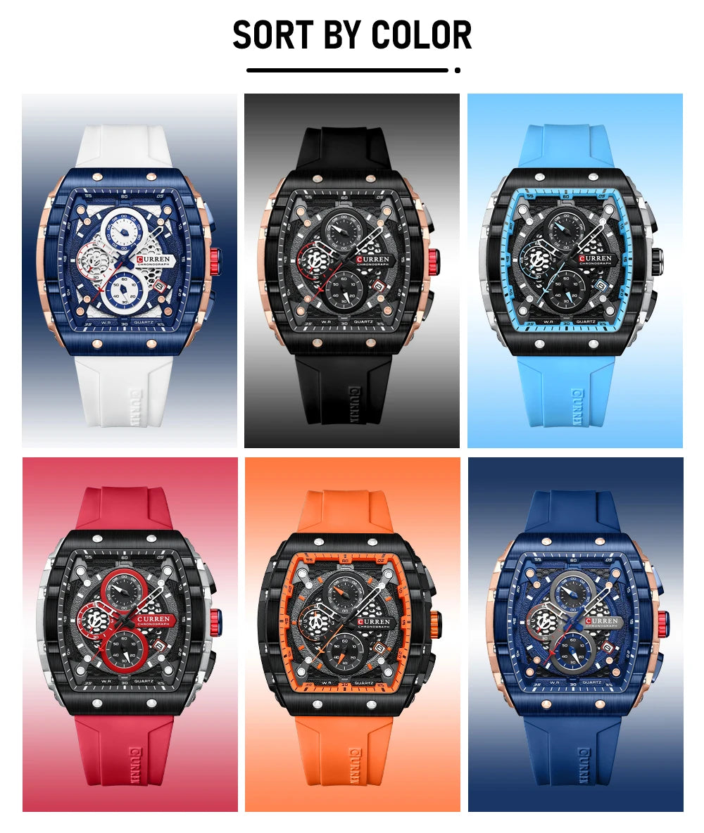 CURREN Square Chronograph Men’s Watch