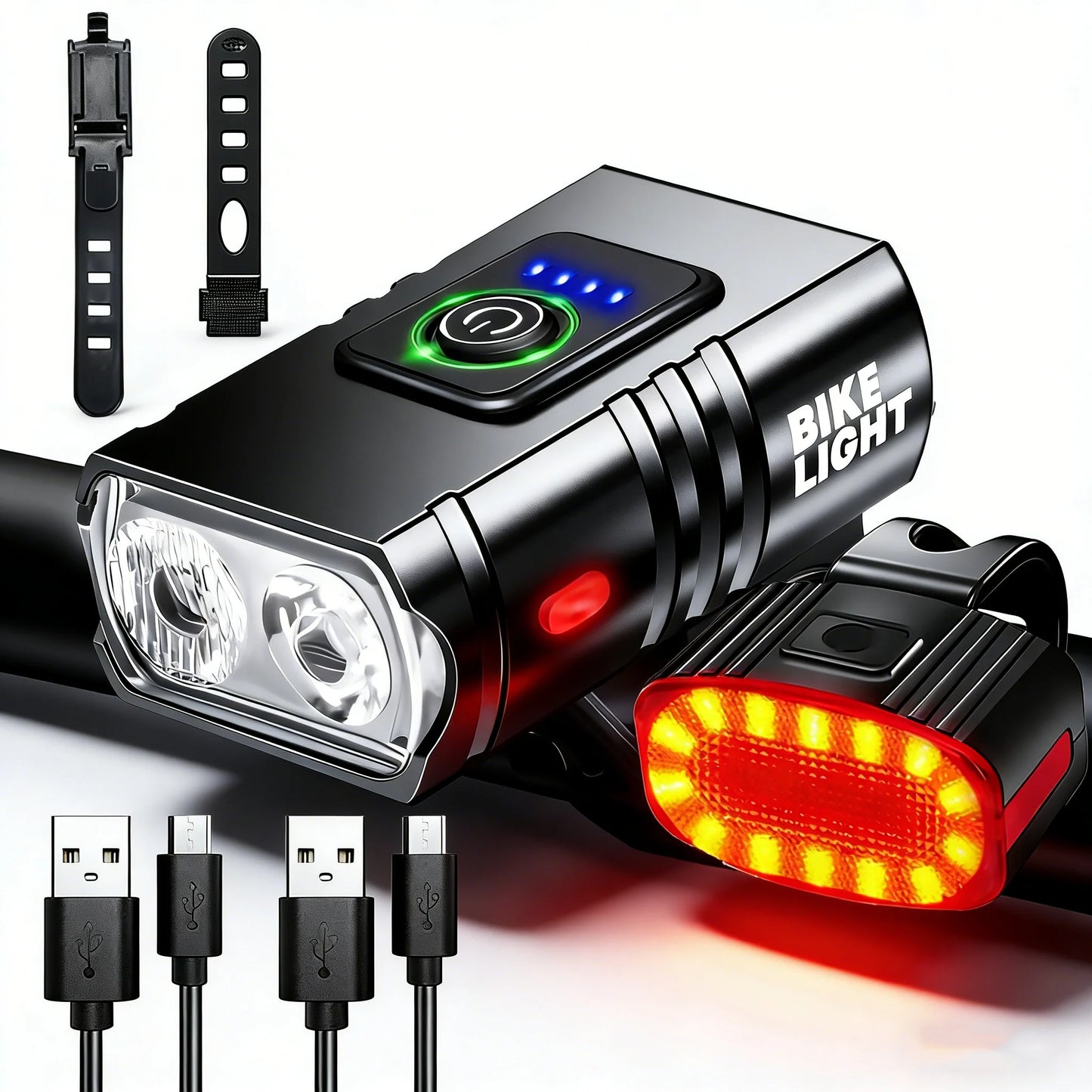USB Bike Light Set-Rechargeable