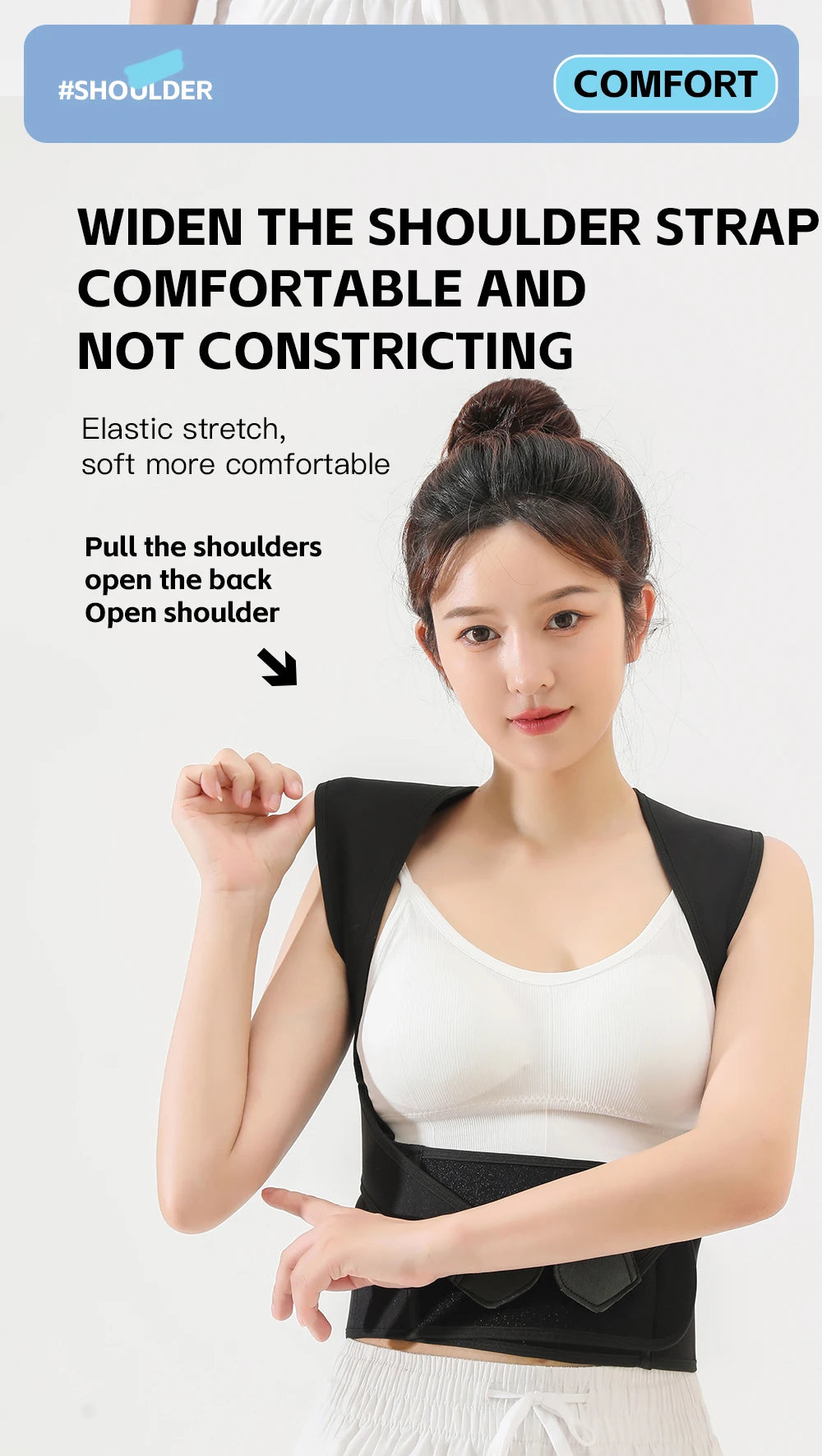 Back Pain Relief Posture Corrector – Adjustable Full Back Support