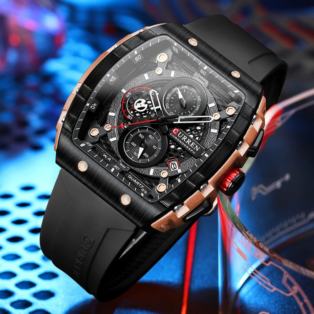 CURREN Square Chronograph Men’s Watch