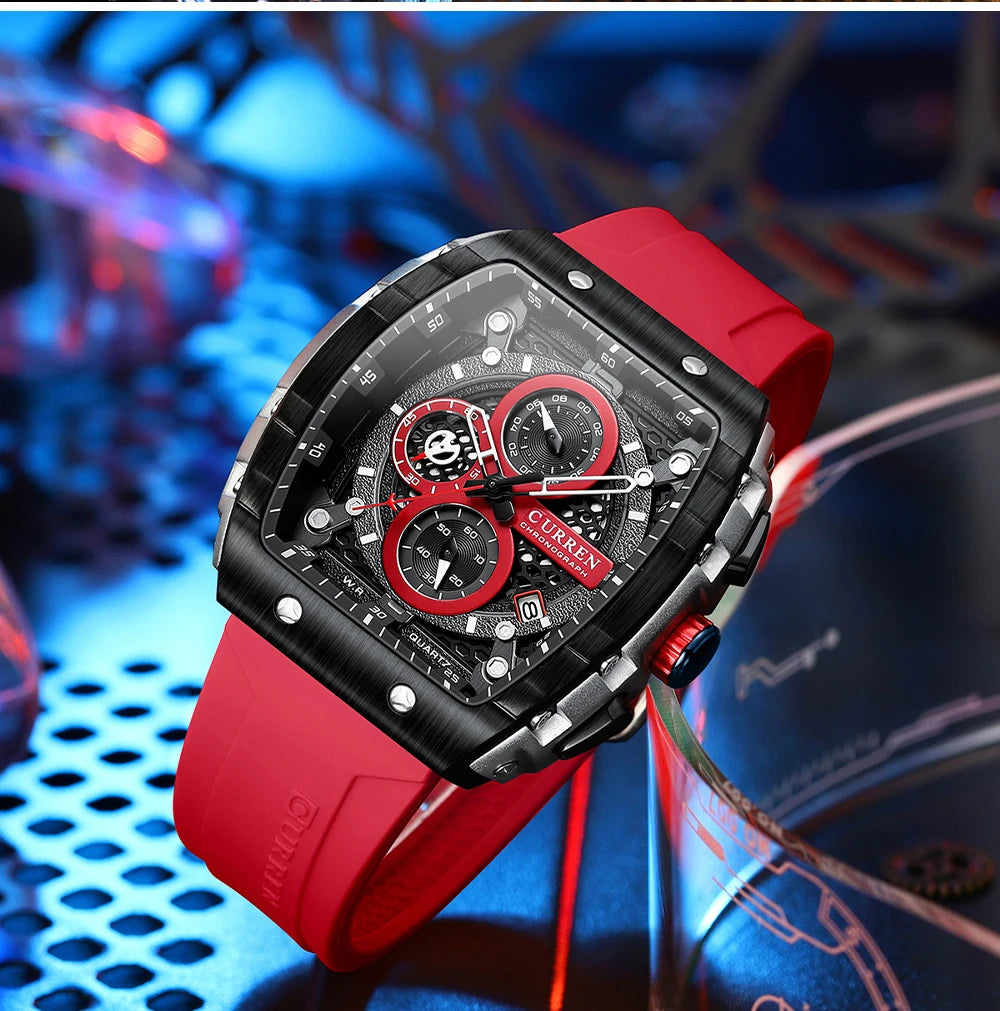 CURREN Square Chronograph Men’s Watch