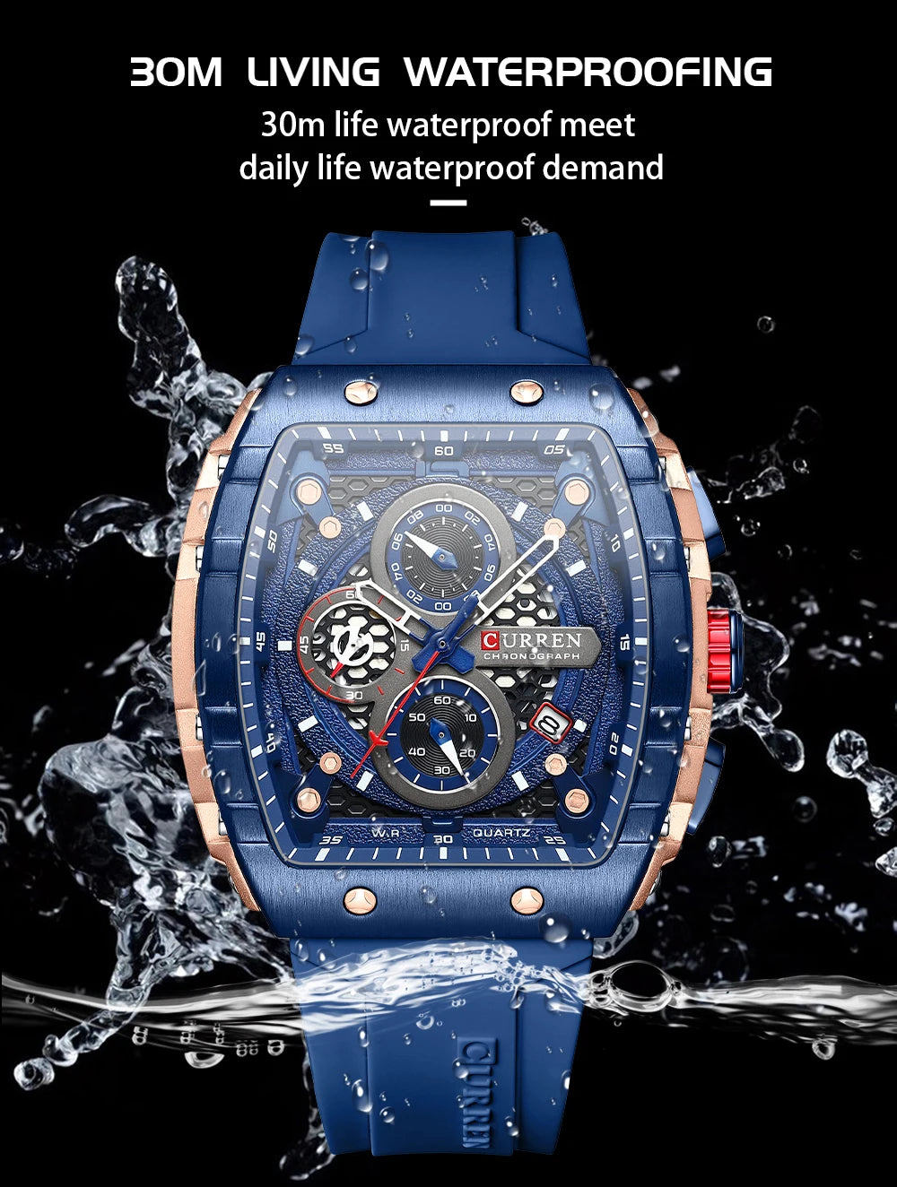 CURREN Square Chronograph Men’s Watch