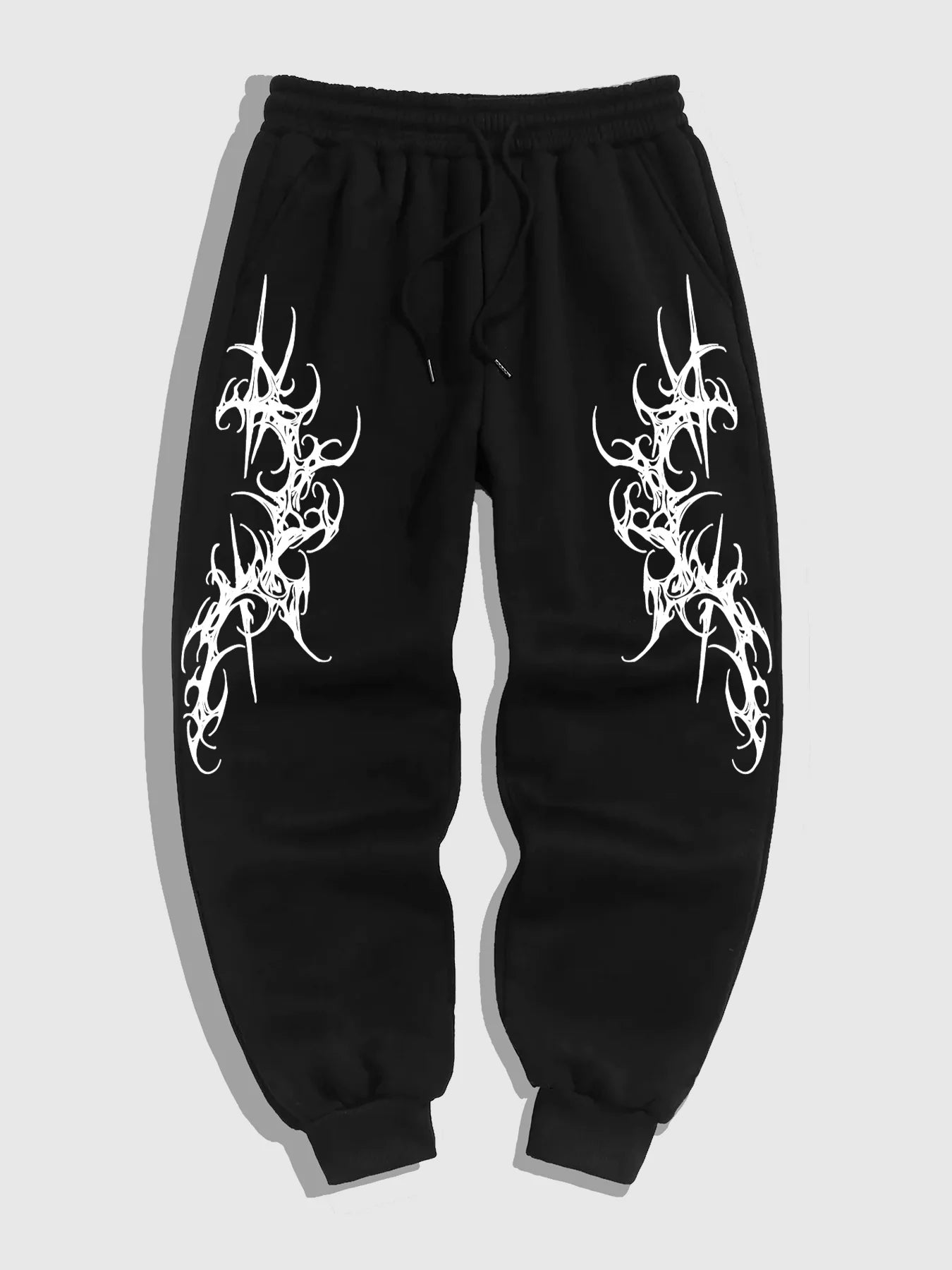 Gothic Print Fleece Joggers
