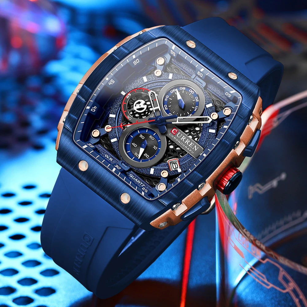 CURREN Square Chronograph Men’s Watch