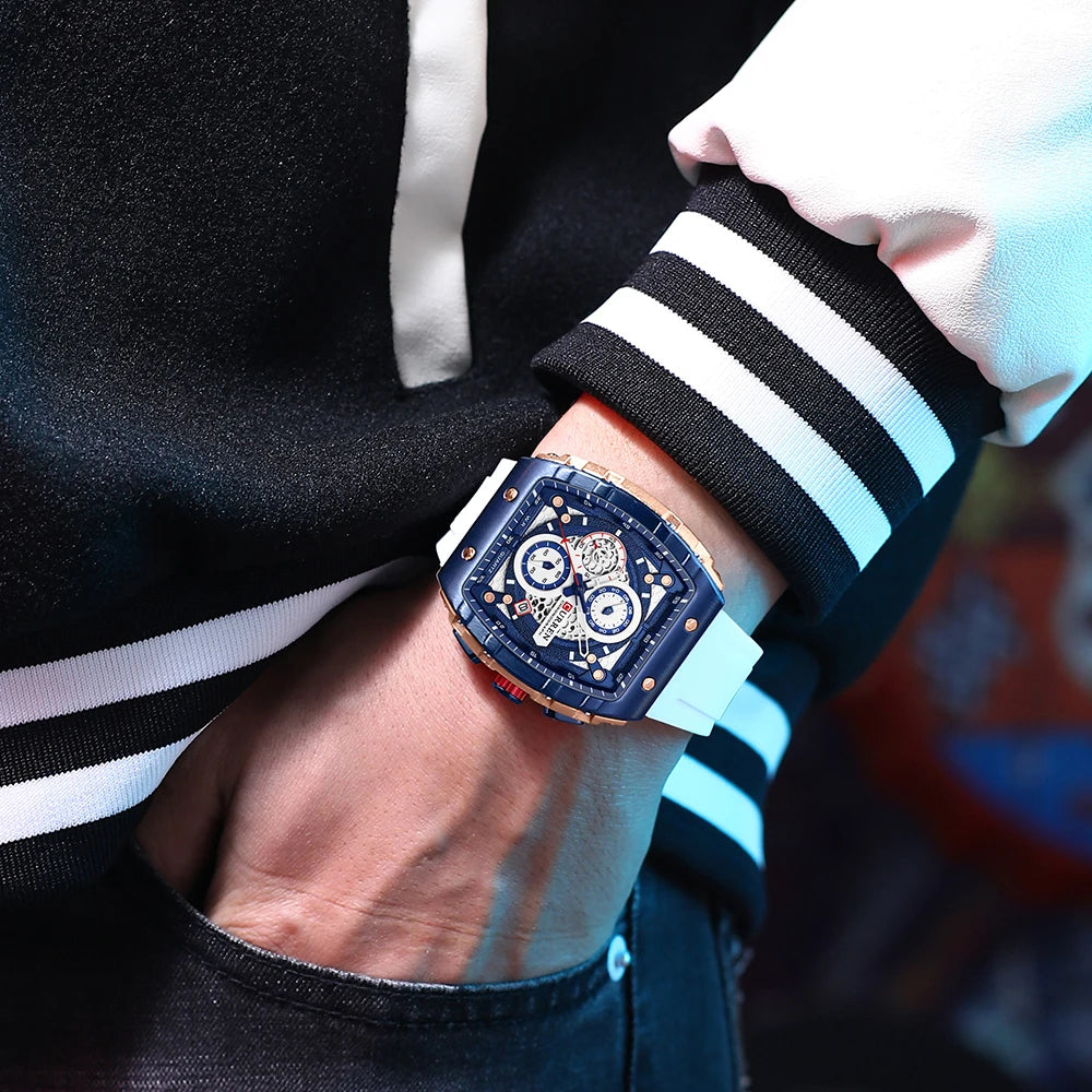 CURREN Square Chronograph Men’s Watch