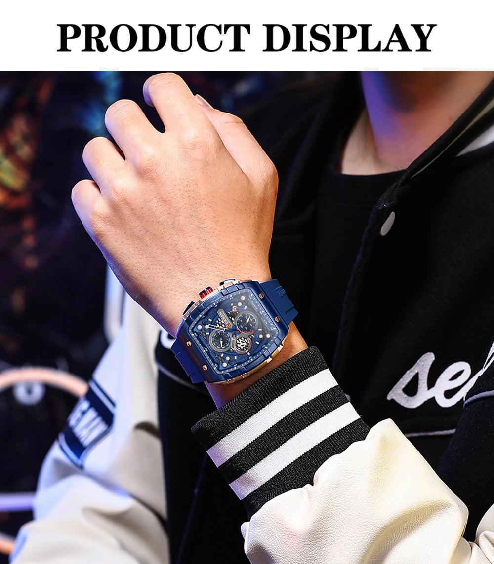 CURREN Square Chronograph Men’s Watch