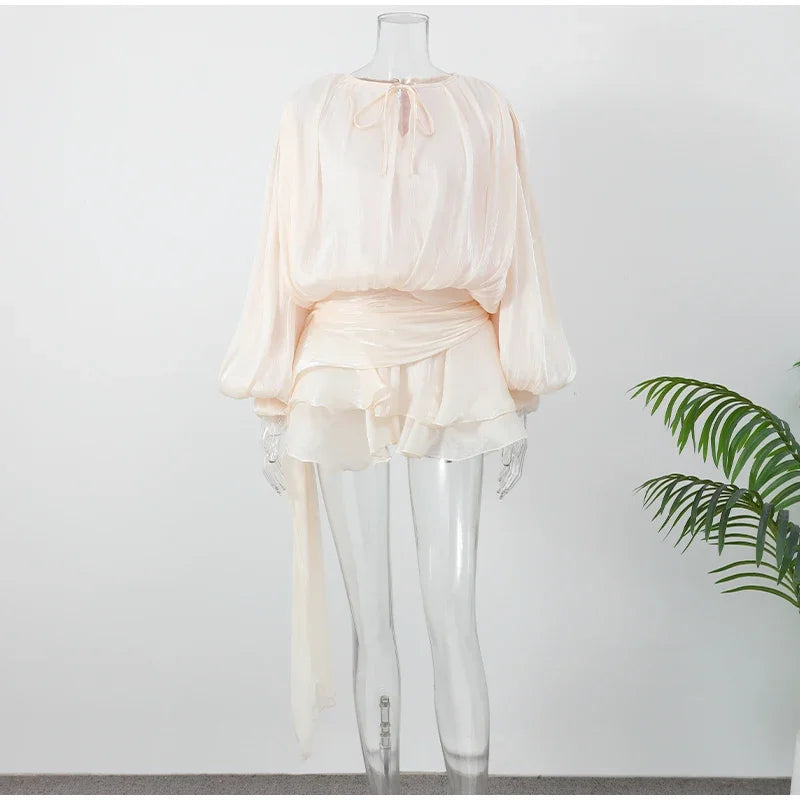 Elegant Woman's Chiffon Halter Mini Dresses
