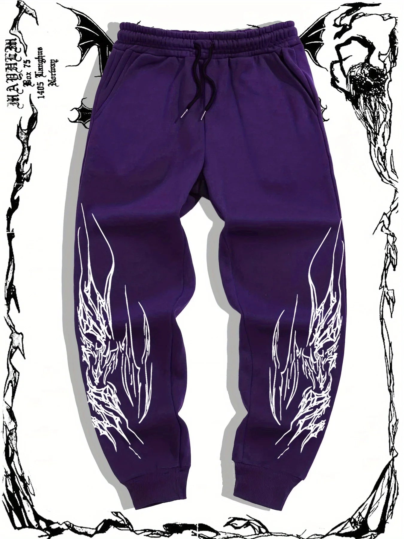 Gothic Print Fleece Joggers