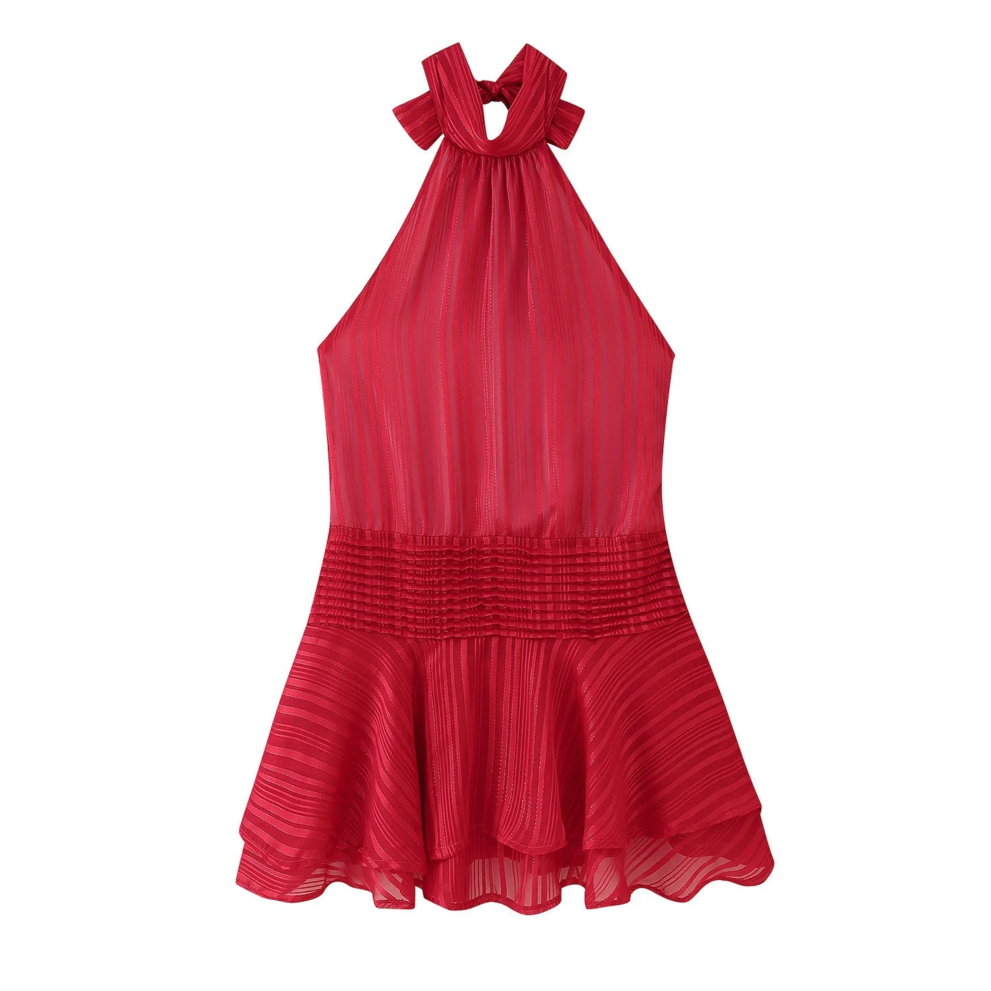 Elegant Woman's Chiffon Halter Mini Dresses