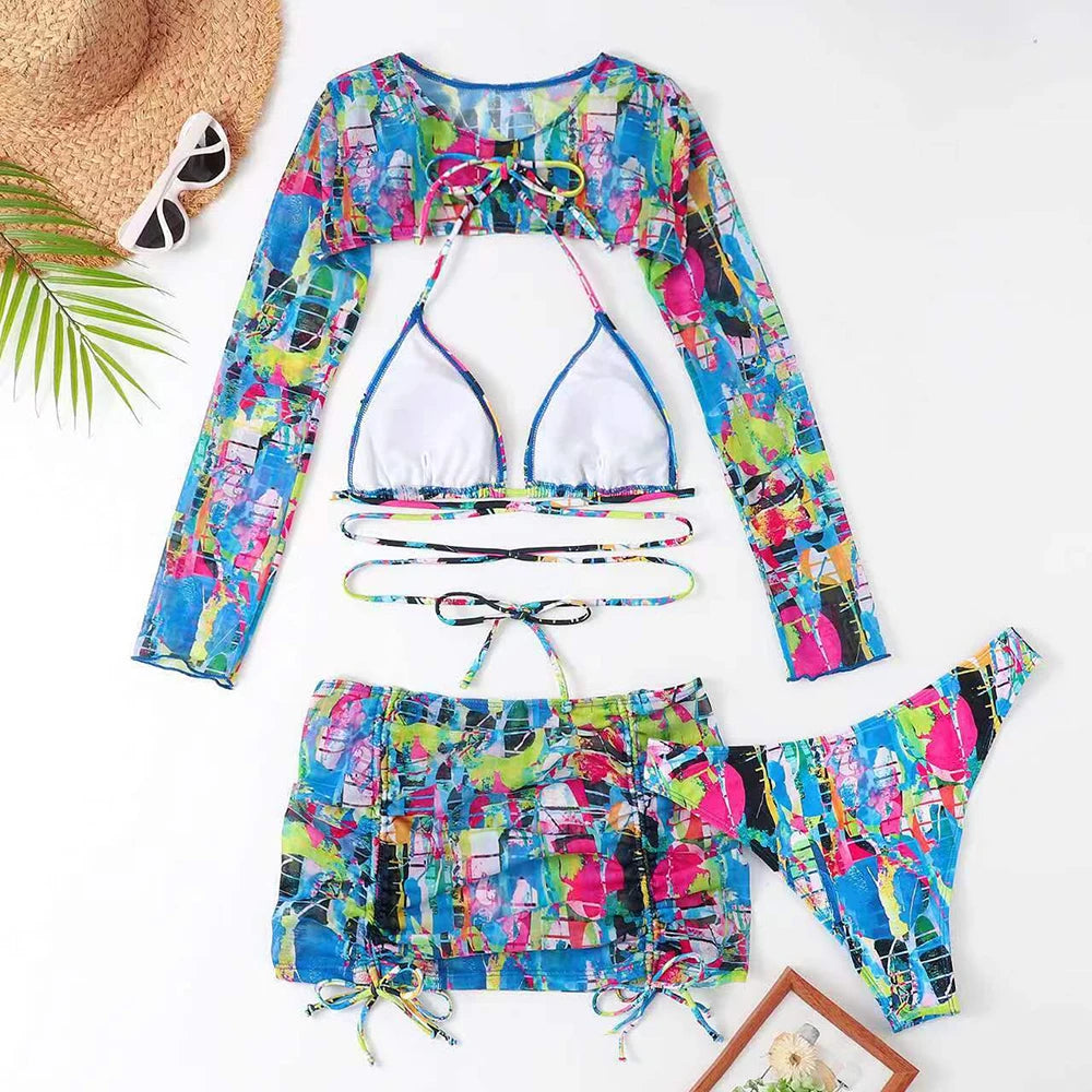 Island Escape 4-teiliges Bikini-Set