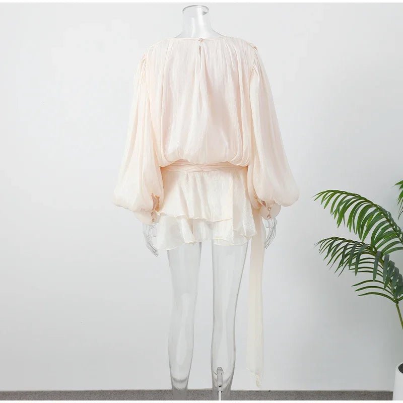 Elegant Woman's Chiffon Halter Mini Dresses