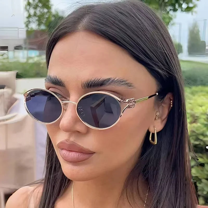Classic Oval Metal Sunglasses