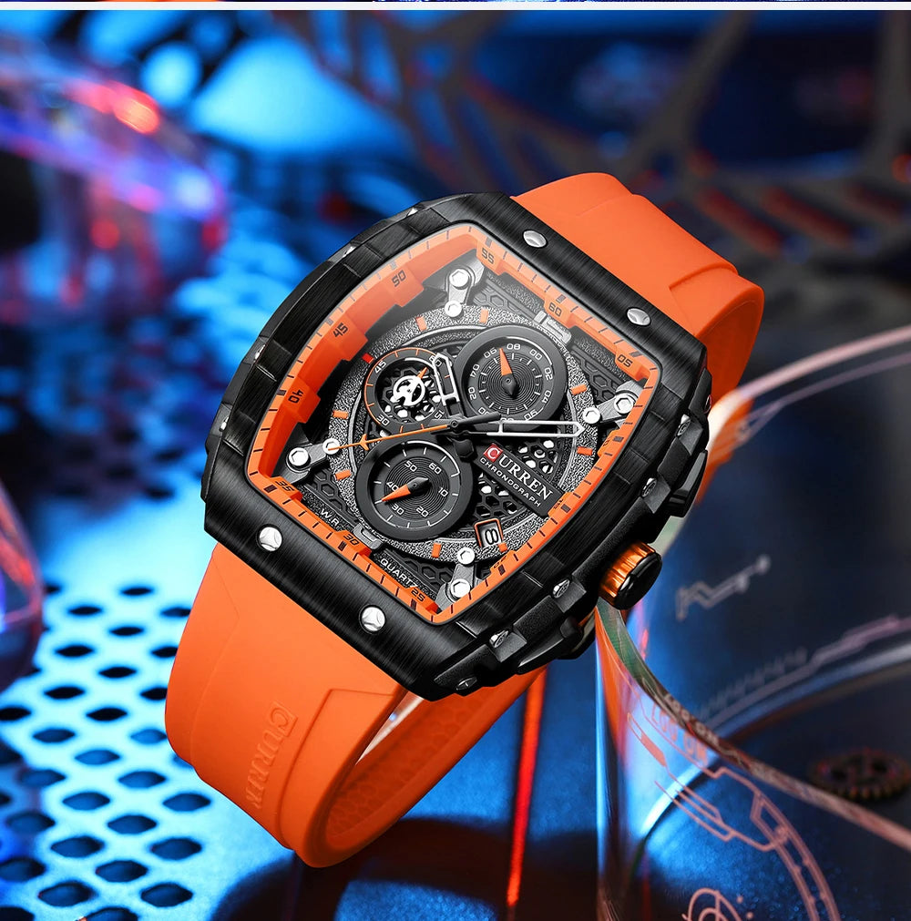 CURREN Square Chronograph Men’s Watch