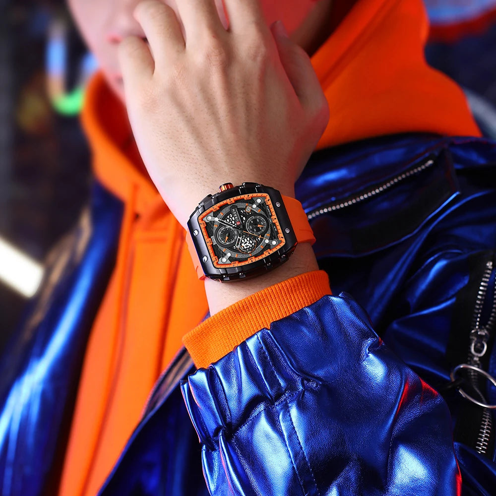 CURREN Square Chronograph Men’s Watch