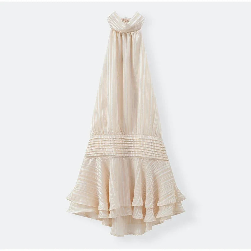 Elegant Woman's Chiffon Halter Mini Dresses