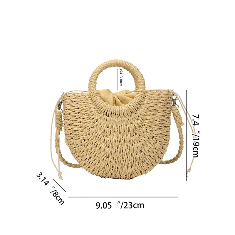 The Riviera Half-Moon Woven Crossbody