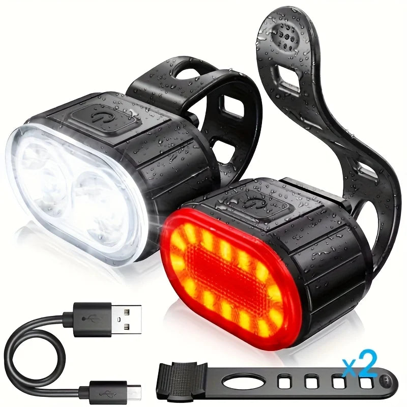 USB Bike Light Set-Rechargeable