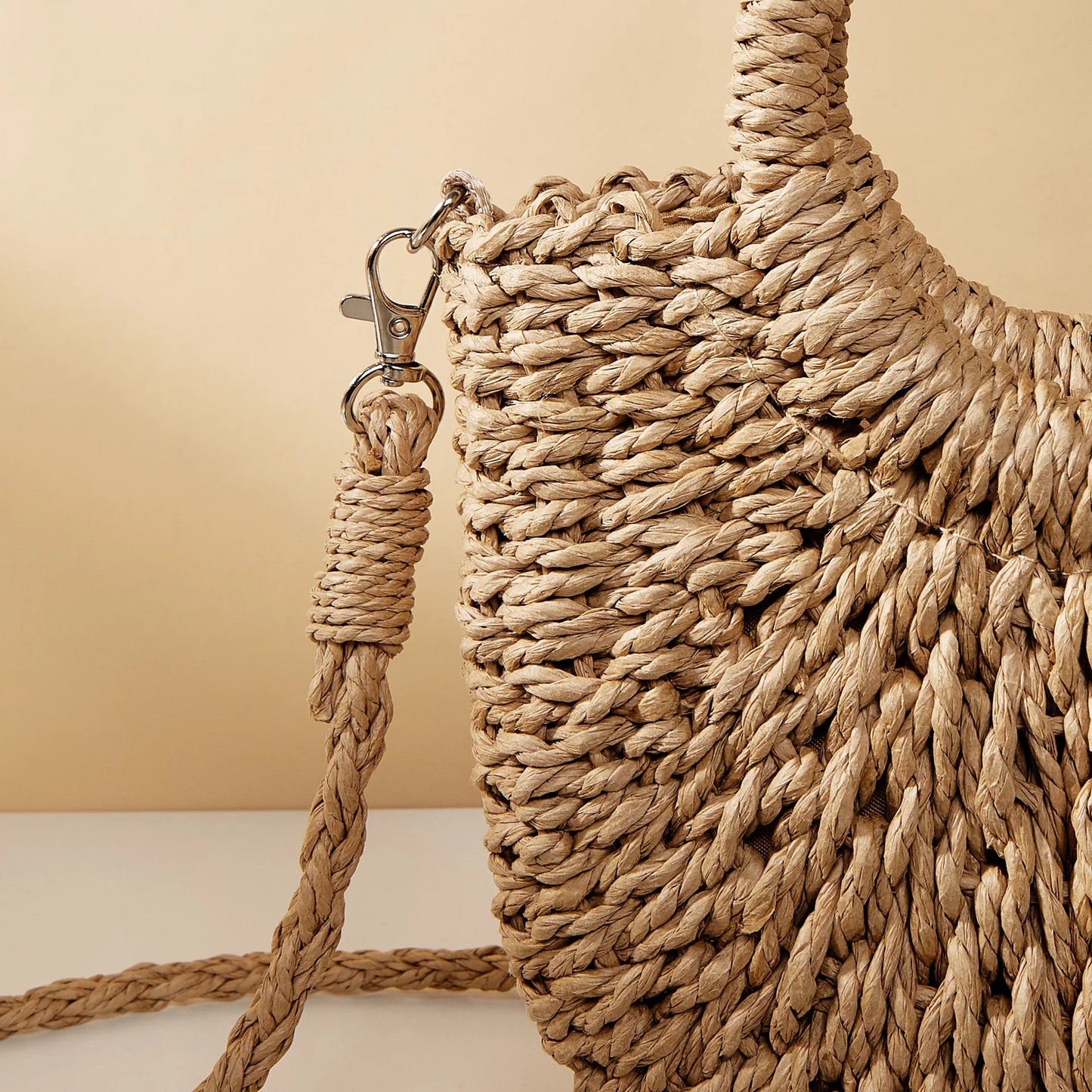 The Riviera Half-Moon Woven Crossbody