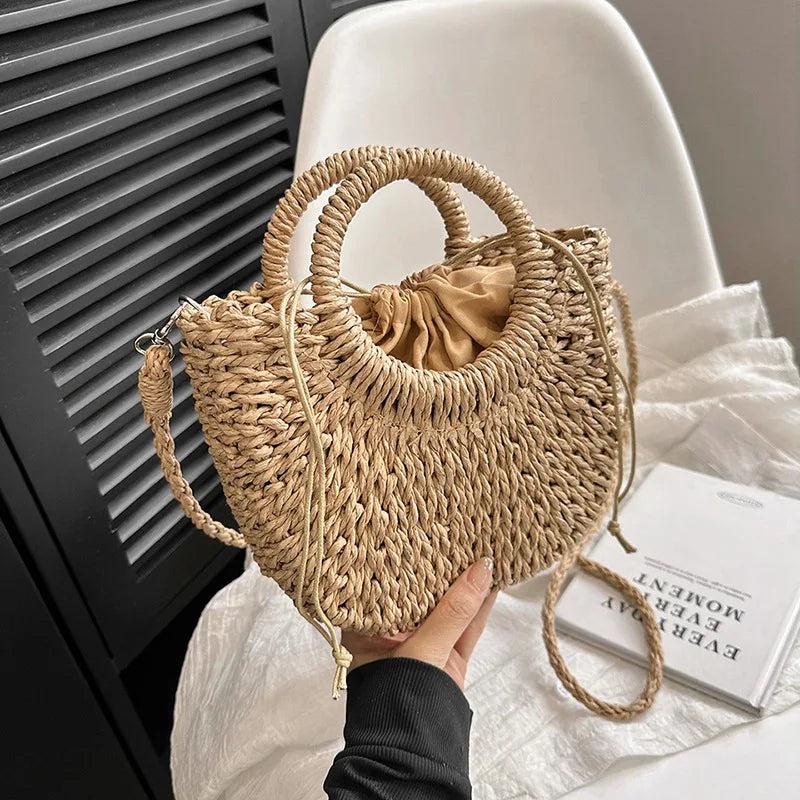 The Riviera Half-Moon Woven Crossbody