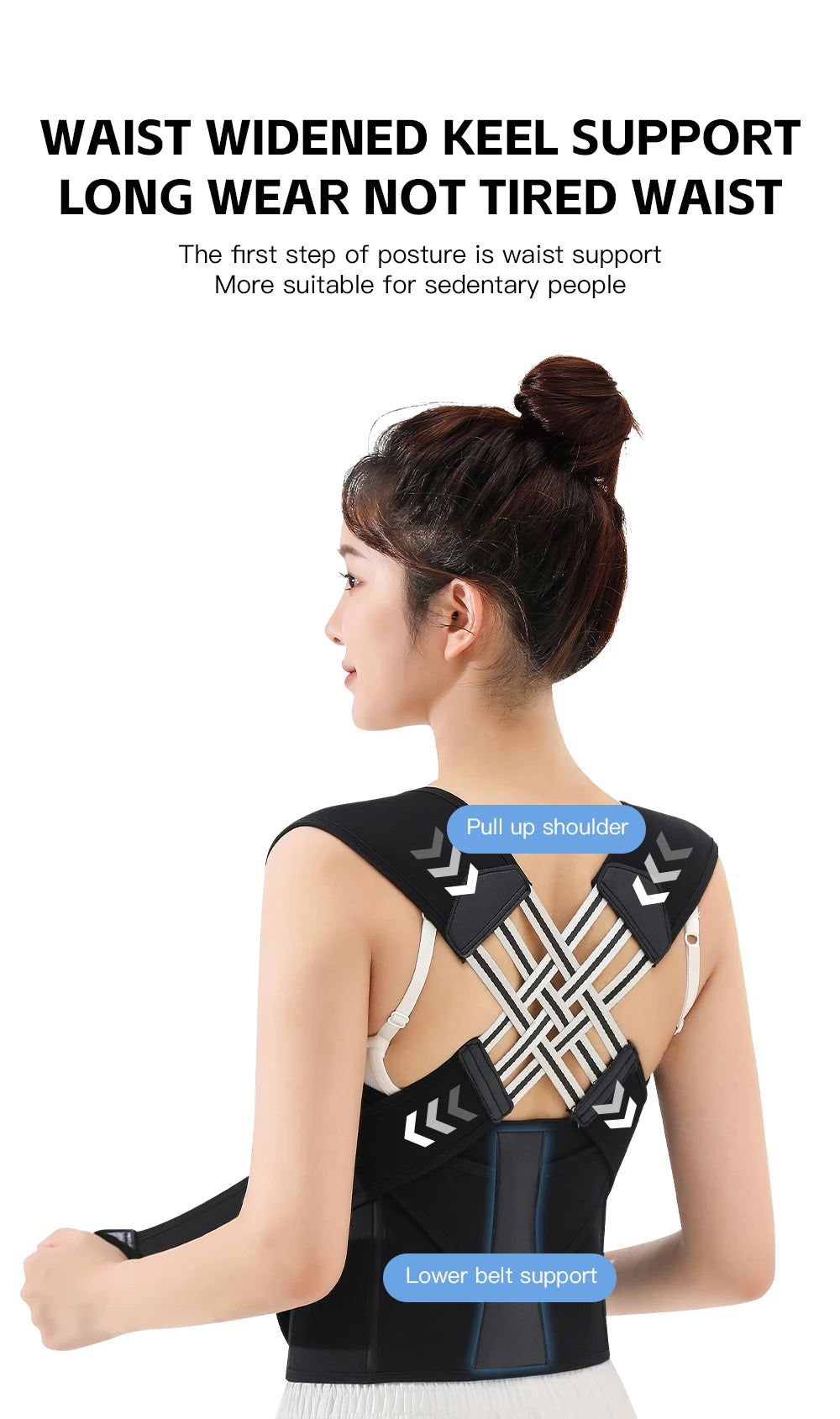 Back Pain Relief Posture Corrector – Adjustable Full Back Support