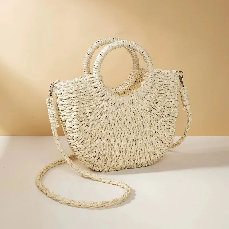 The Riviera Half-Moon Woven Crossbody