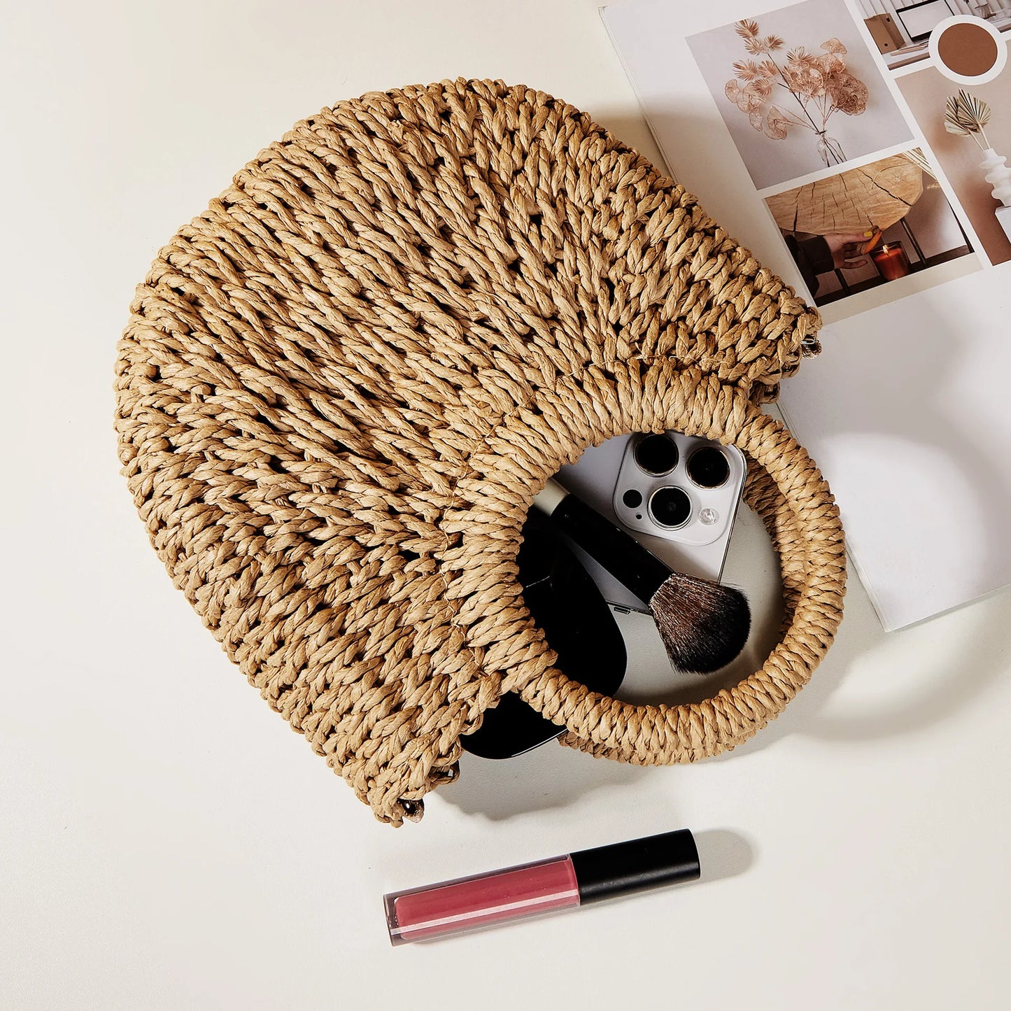 The Riviera Half-Moon Woven Crossbody