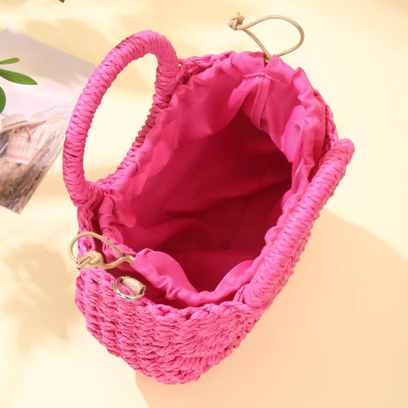 The Riviera Half-Moon Woven Crossbody