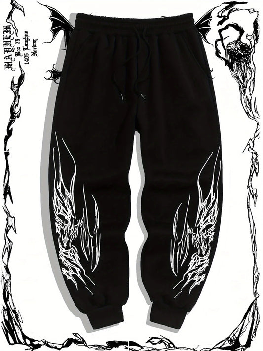 Gothic Print Fleece Joggers