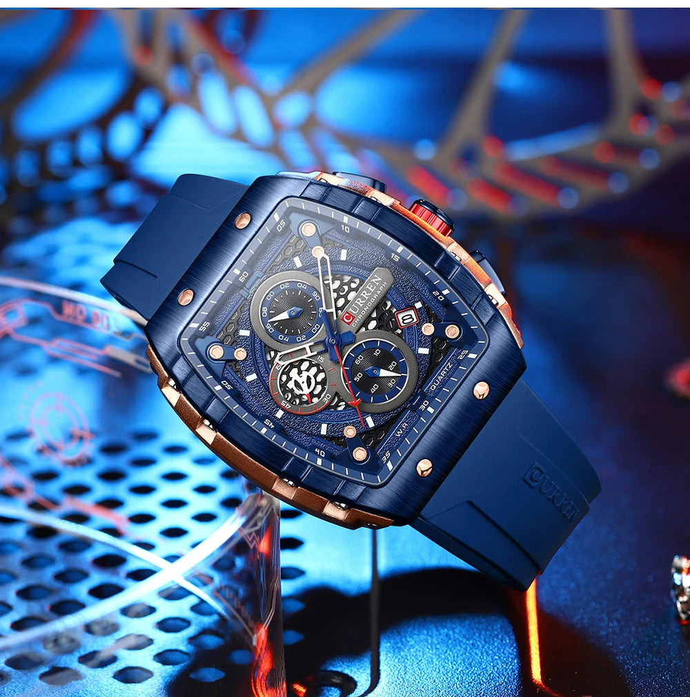 CURREN Square Chronograph Men’s Watch
