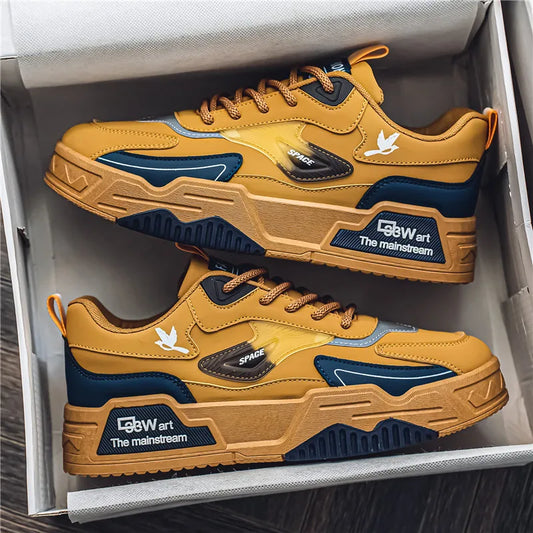 Herren-Freizeitsportschuhe Herbst 2024, lässige Herren-Sneaker aus Leder, flache Trend-Laufschuhe, Skaterschuhe für Herren, geeignet für Outdoor-Sport