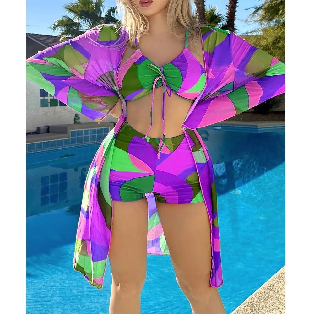 Sunset Prism 3-Piece Bikini Set