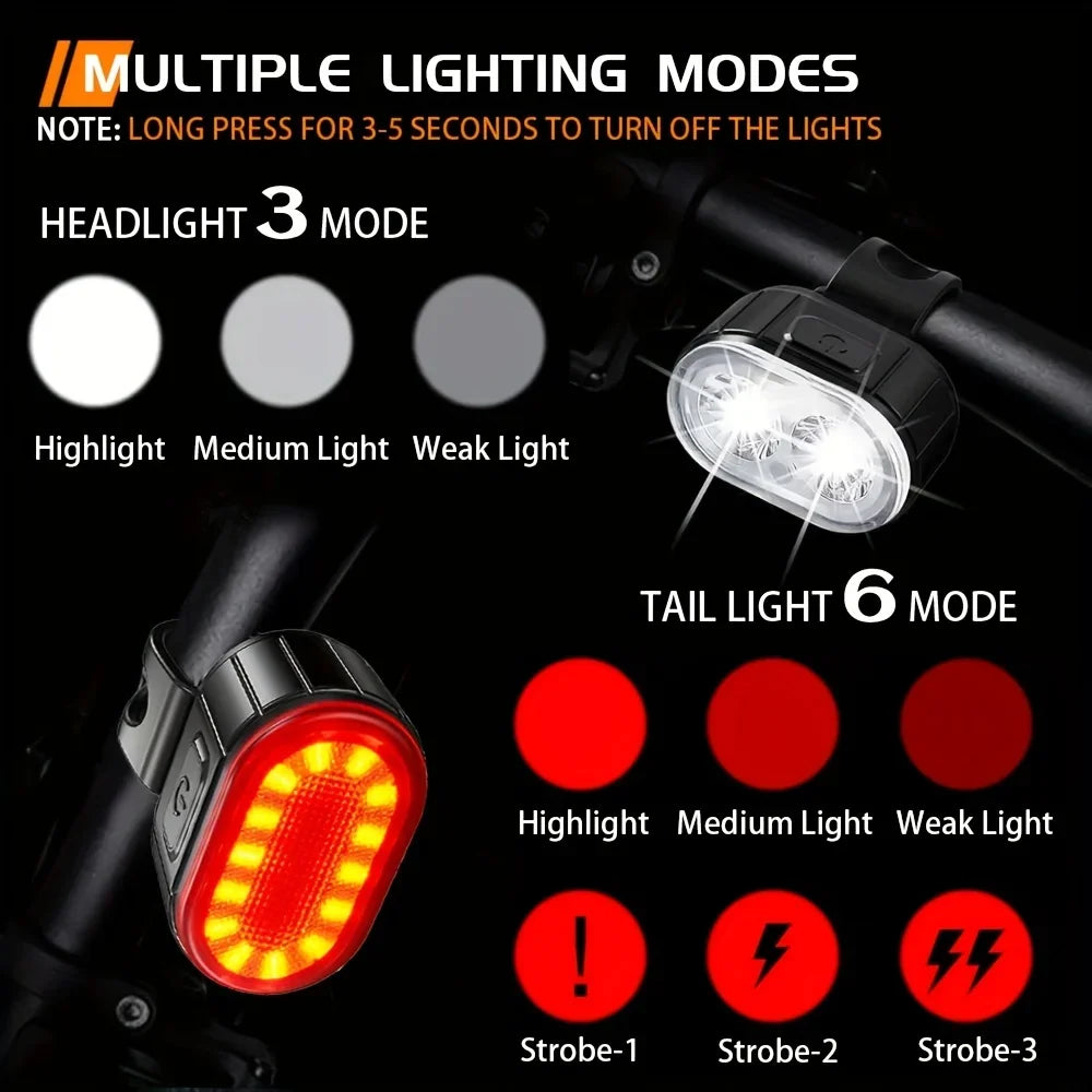 USB Bike Light Set-Rechargeable