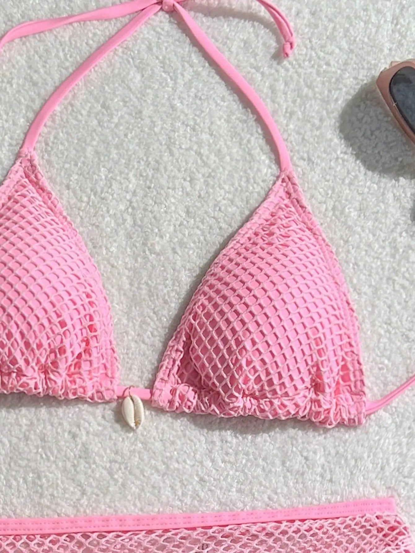 Bikini-Set mit Neckholder und Paradise-Print (3-teilig)