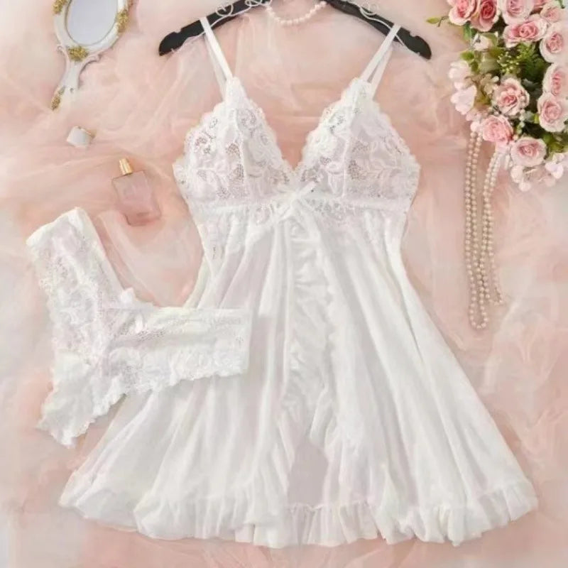 Mitternachtsrosen-Spitzen-Dessous-Set