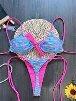 Bikini-Set mit Neckholder und Paradise-Print (3-teilig)