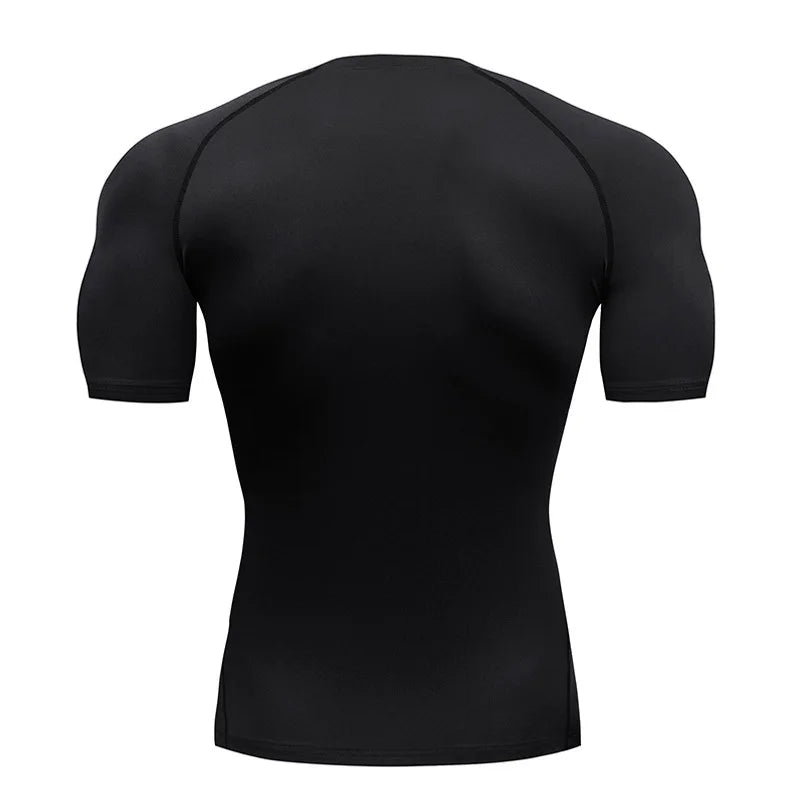 Men's Compression Shirt Anime Print Gym Sport Quick Dry Gym TShirts Fitness Athletic Undershirts Elasticity Tops Tee Summer Male