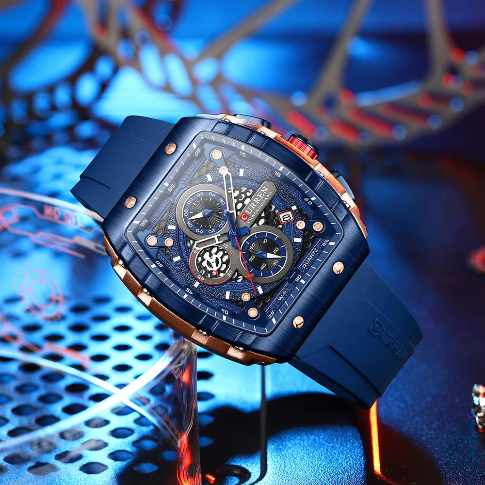 CURREN Square Chronograph Men’s Watch