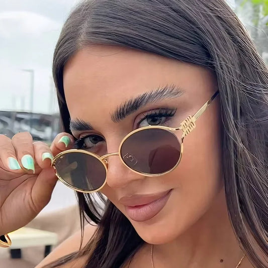 Classic Oval Metal Sunglasses