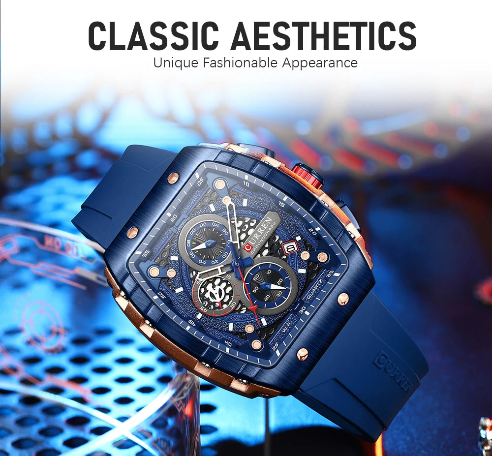CURREN Square Chronograph Men’s Watch