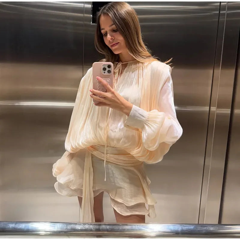Elegant Woman's Chiffon Halter Mini Dresses